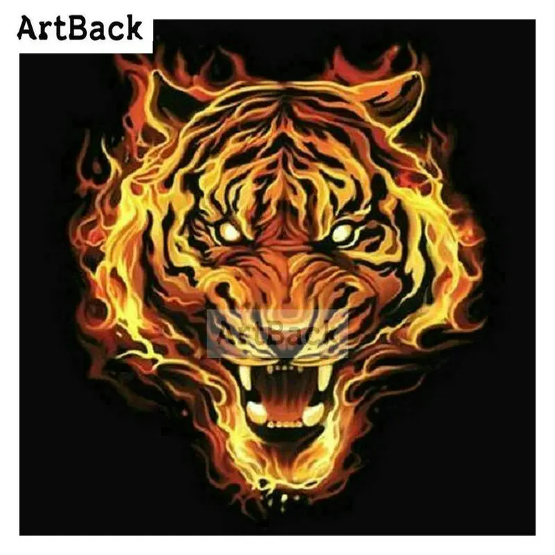 Камни в форме ромба дрель 5d Сделай Сам алмазная живопись рев огня тигр пижамы для