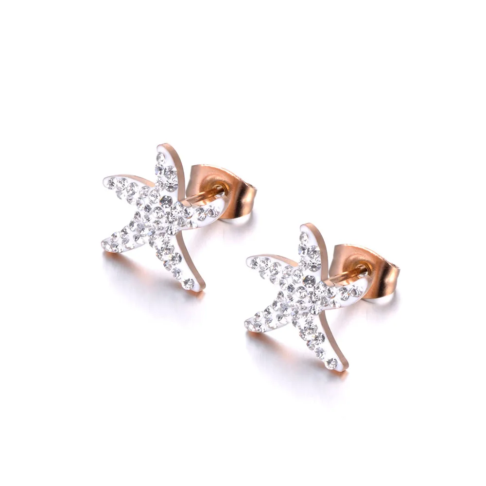 JeeMango богемные серьги гвоздики из розового золота белого/черного цвета с