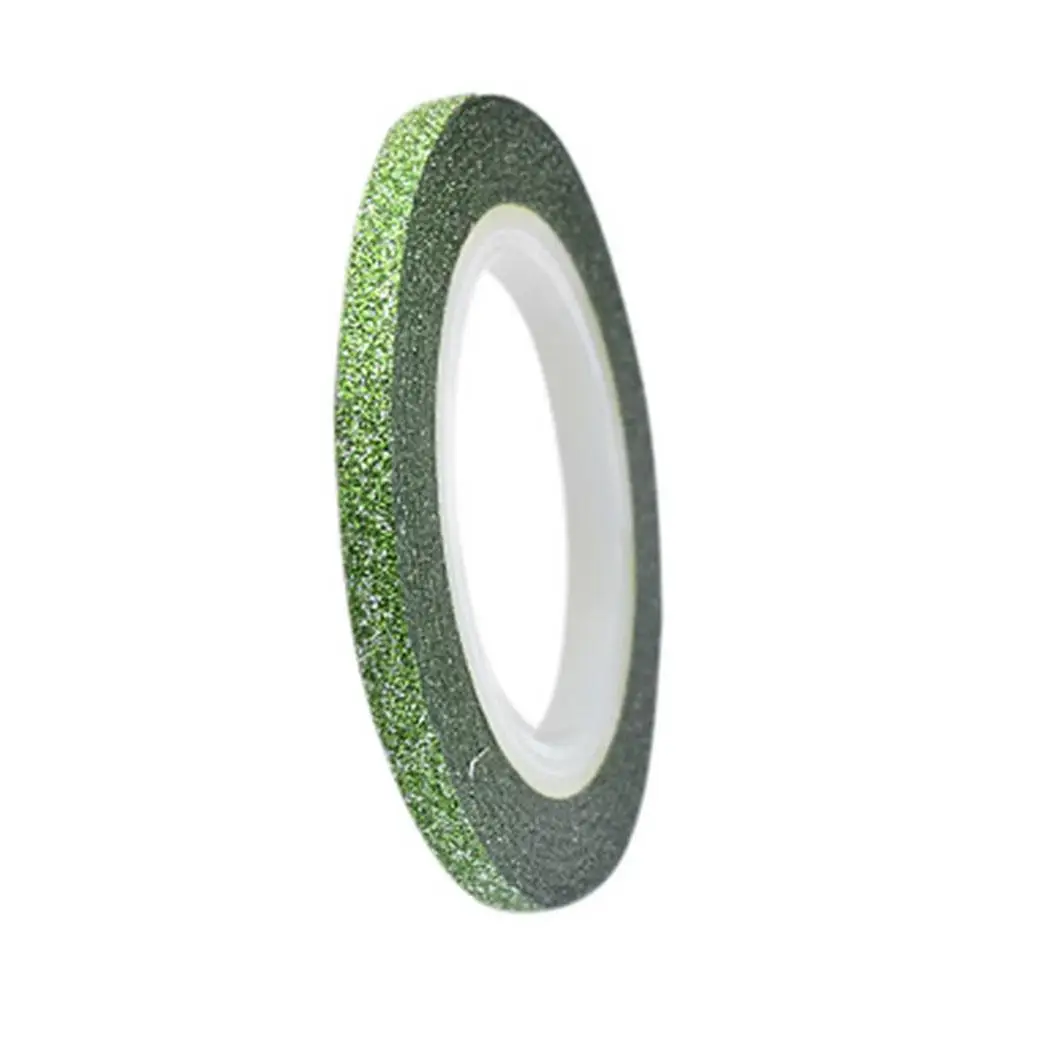 green 3mm Beauty Shiny Glitter Art Striping Tape China Line Casual, Party, Dating Decoration Sticker Tips Nail Art - Цвет: green 3mm