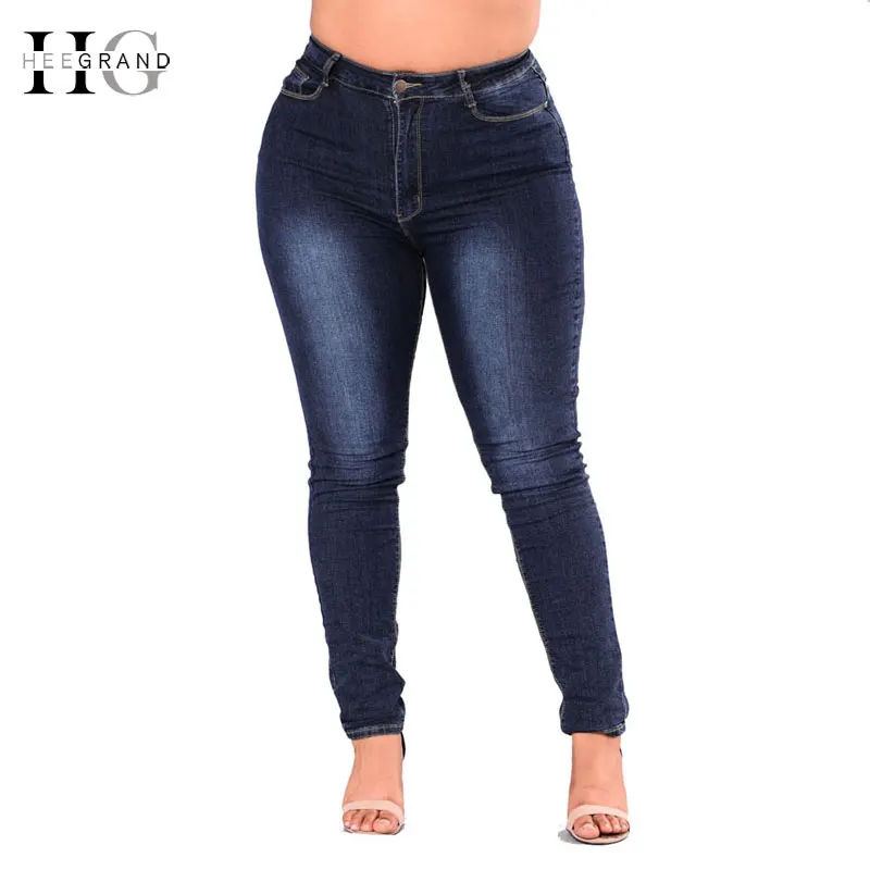HEE GRAND/женские джинсы 2018 большие размеры 2XL 7XL однотонные джинсовые брюки карандаш