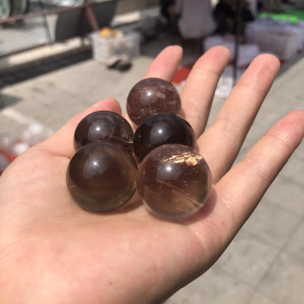 5 шт дымчатый коричневый Целебный Камень счастливый шар натуральный кварцевый