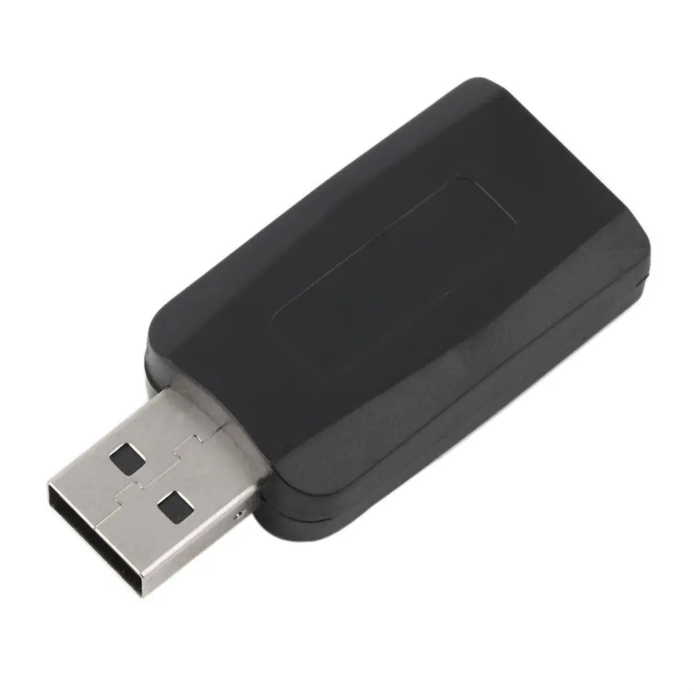 Прочный легкий разъем и воспроизведение USB 2,0-3D для микрофона, динамика, аудио гарнитуры, адаптер для звуковой карты 5,1 каналов для ПК, ноутбука, черный
