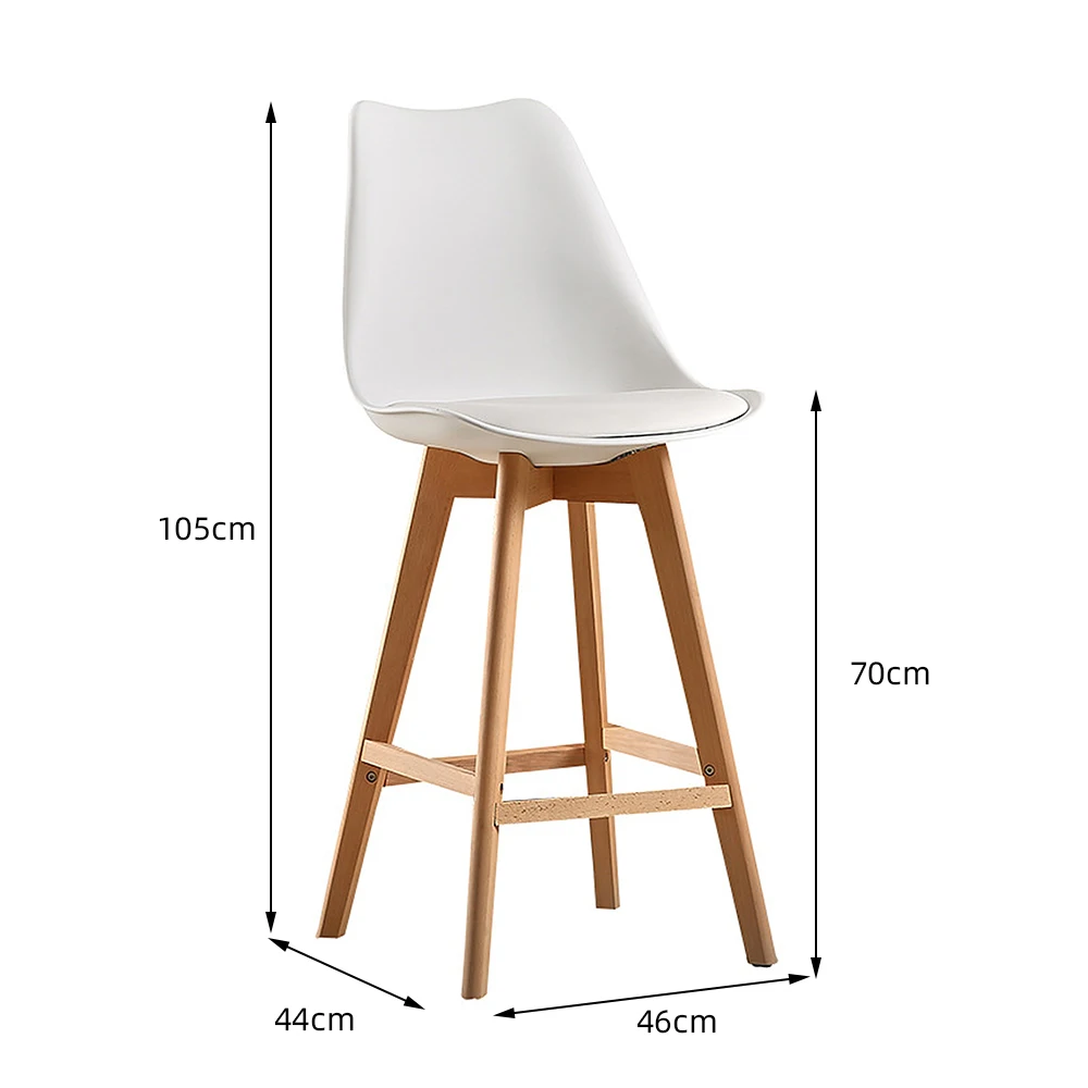 Деревянный барный стул минималистичный современный прочный высокий кофейный