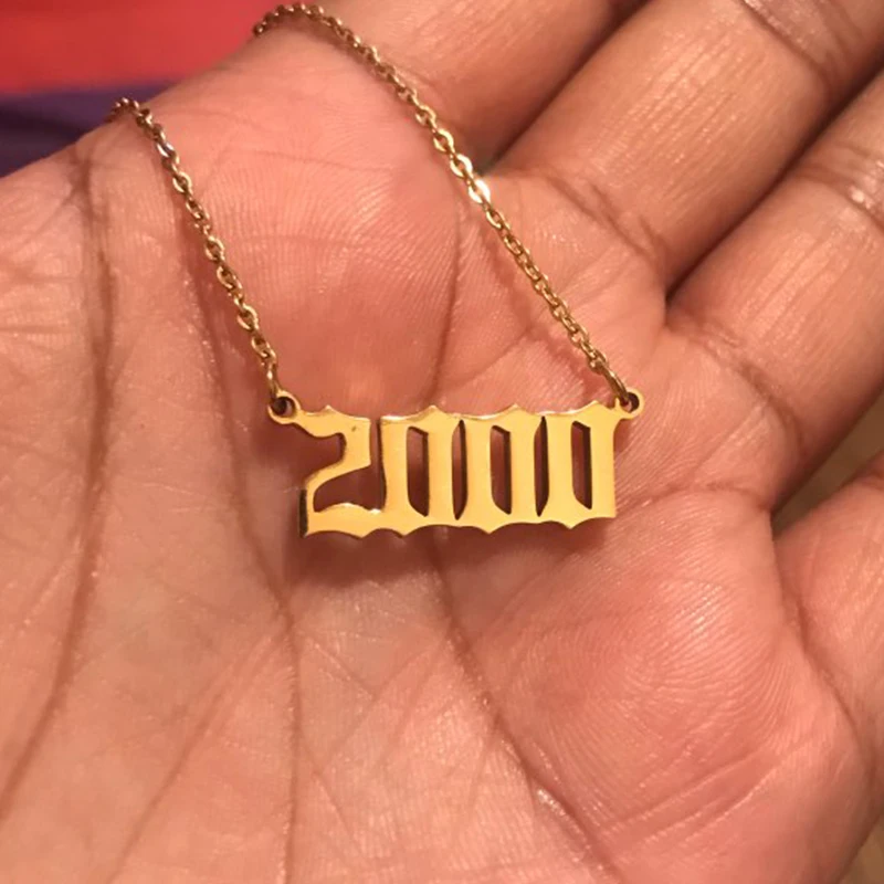 Заказное старинное английское ожерелье с цифрами персонализированное для дня