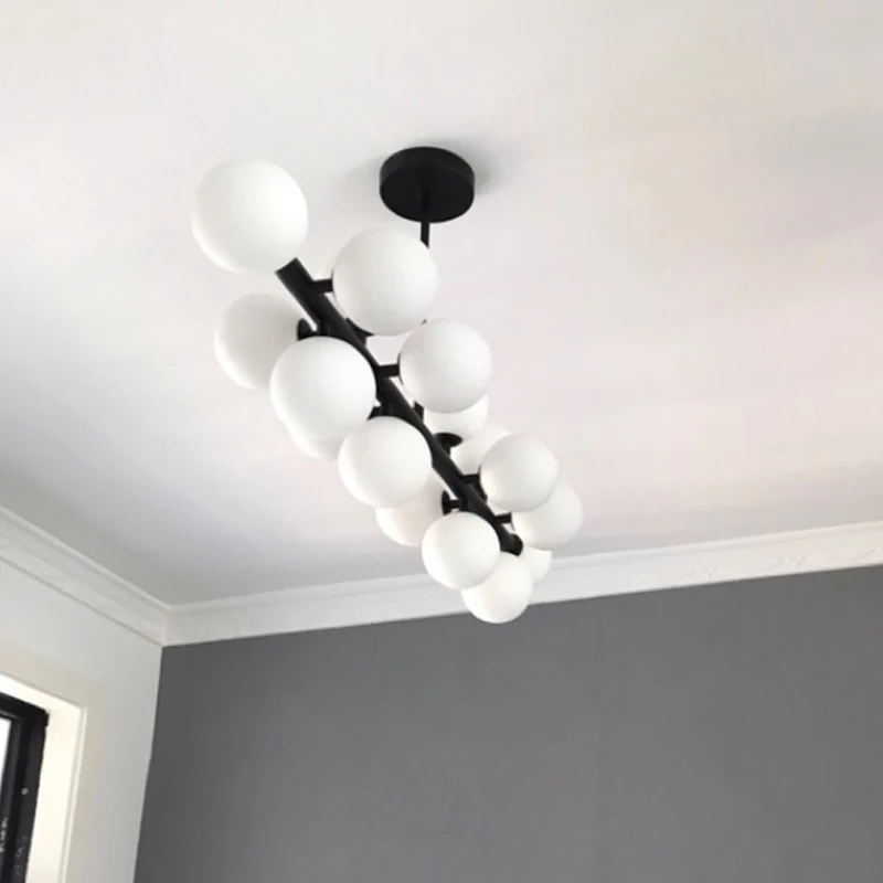 Современный подвесной светильник в виде золотого стеклянного шара Светодиодный