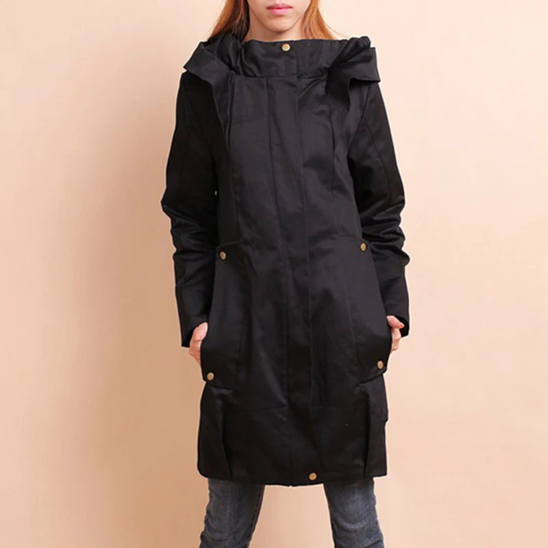 Ветровка женская с капюшоном тонкая ветровка средней длины блестящая для полных