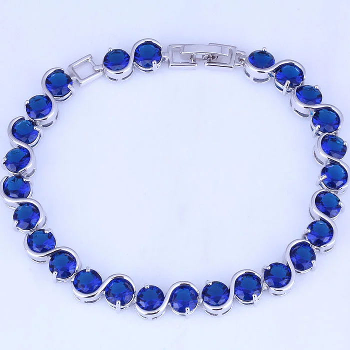 Любовный монолог с очаровательным синим кристаллом S серебристого цвета длина