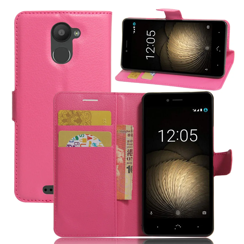 Винтажный кожаный чехол-бумажник с подставкой для BQ Aquaris U Plus полиуретановая