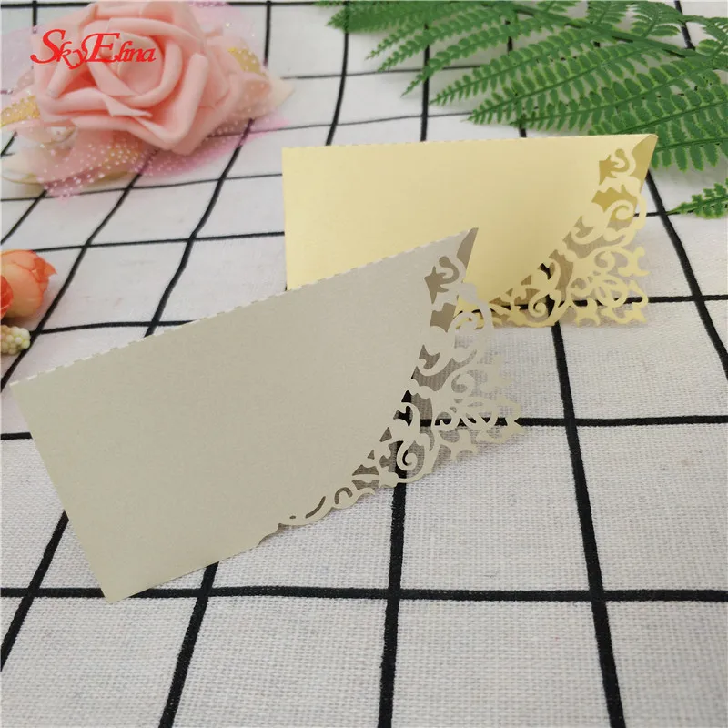 10 шт./лот лазерная резка свадебное место имя карты номер бумажные сиденье стол