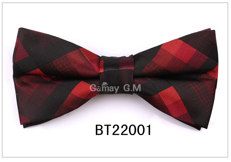 BT22001 Костюмы, галстуки-бабочки для мужчин, галстуки из полиэстера, модный регулируемый галстук-бабочка для свадьбы, вечеринки, жениха, бабочки, взрослые клетчатые галстуки-бабочки - Цвет: BT22001