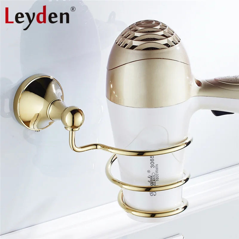 

Leyden Luxury Hair Dryer Holder ORB/Gold/Polished Chrome Wall Mounted Solid Brass Hairdryer Support Holder Bathroom Accessories