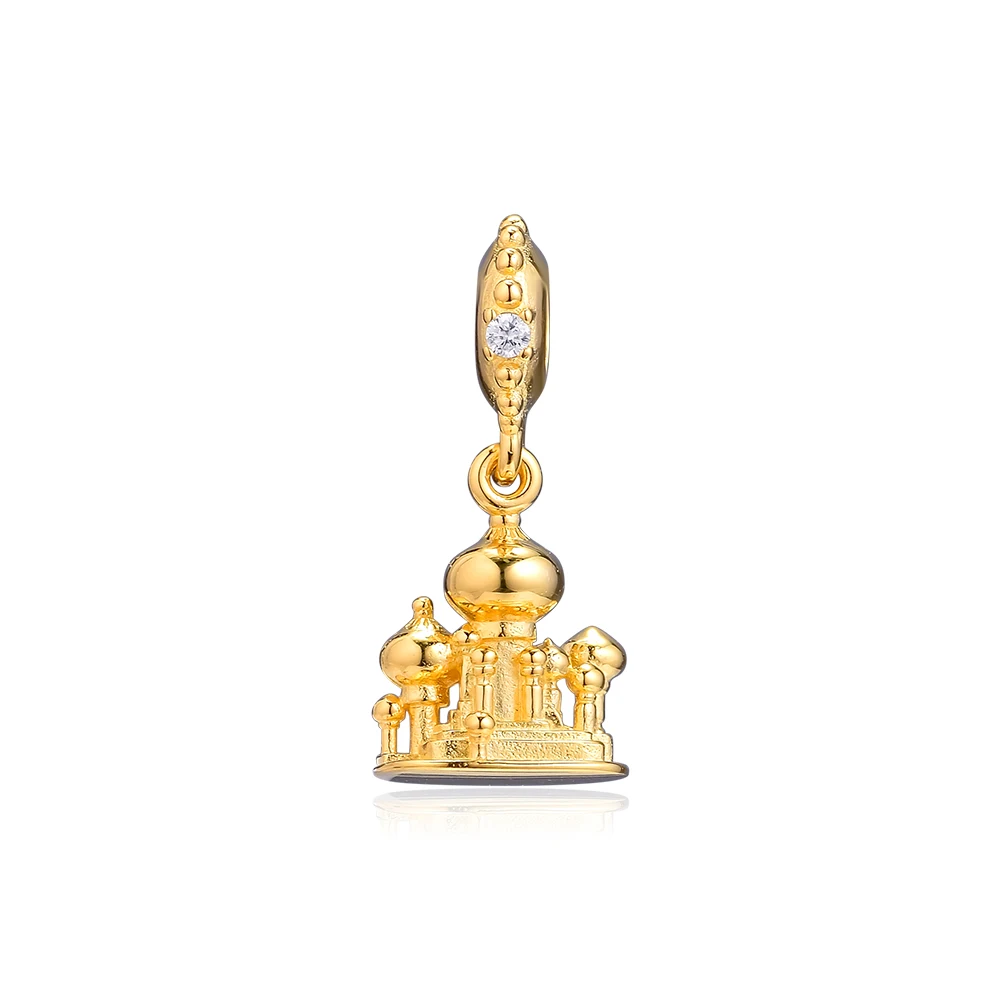 

CKK Silver 925 Jewelry Fits Pandora Bracelets Agrabah Castle Dangle Shine Charm Original Beads Sterling Silver Making