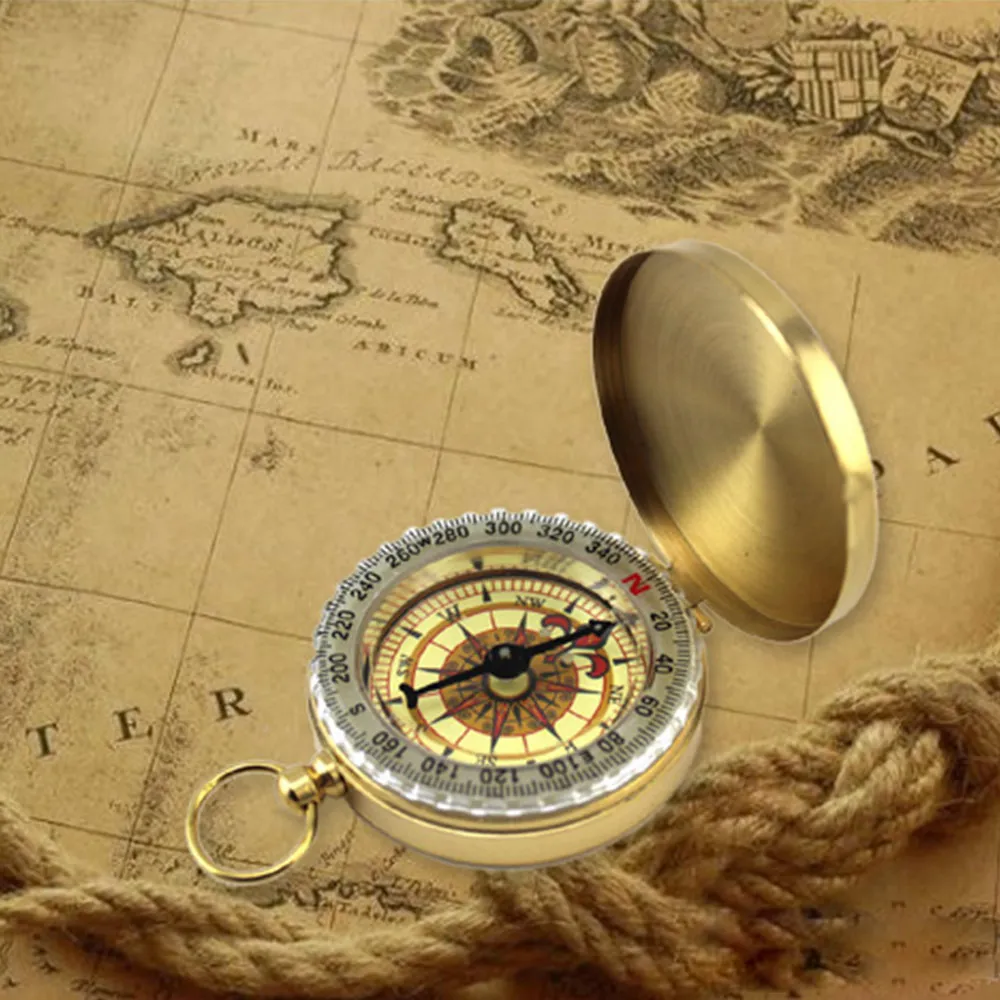 1 шт. Новый Открытый Отдых пеший Туризм Портативный карман латунь цвет золотистый