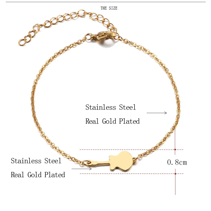 DOTIFI Stainless Steel For Women Guitar Bracelet Gold and Silver Color Pulseira Feminina Lover Engagement Jewellery | Украшения и