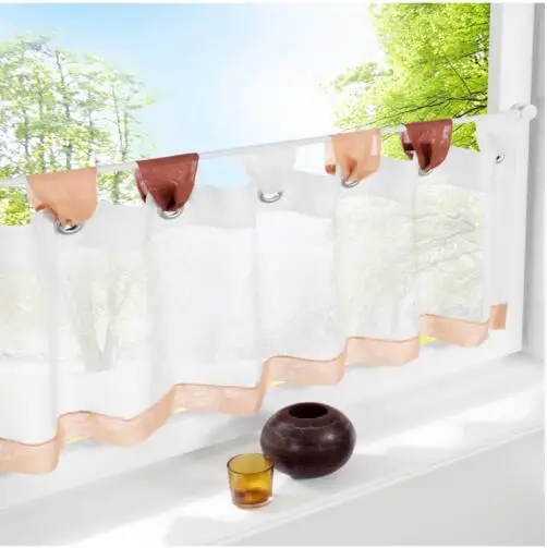 Разноцветные полузанавески из пряжи для кухни римские маленькие кофейные тюли