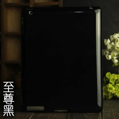 Для apple i pad 1 2 3 4 Мягкий чехол 9,7 дюймов сплошной цветной СИЛИКОН ТПУ противоударный чехол - Цвет: black