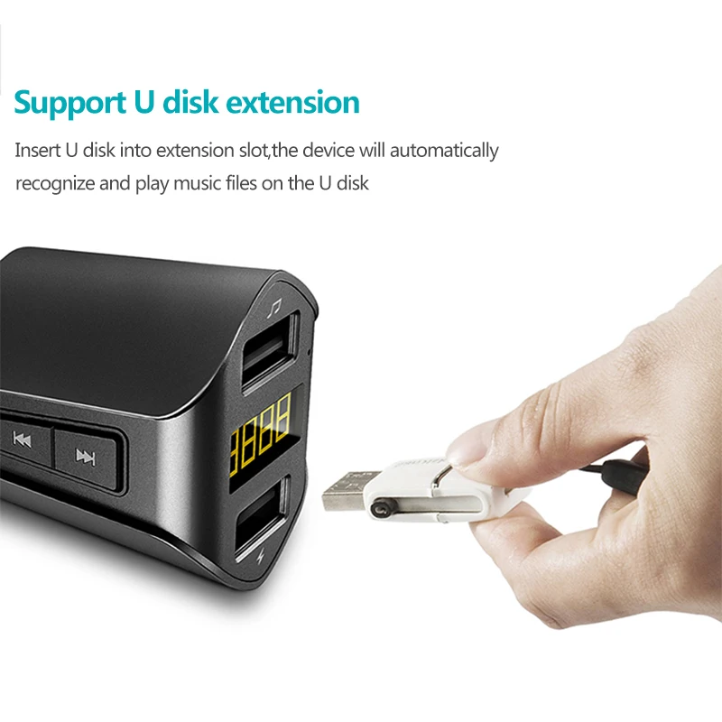 HEVXM fm-передатчик двойной USB T23 автомобильное зарядное устройство Автомобильный MP3 музыкальный плеер U диск плеер Автомобильный Bluetooth трубка- слуховой комплект