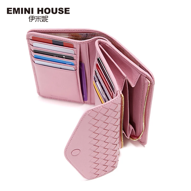 Женский вязаный кошелек EMINI HOUSE из овчины женский клатч с монетницей женские