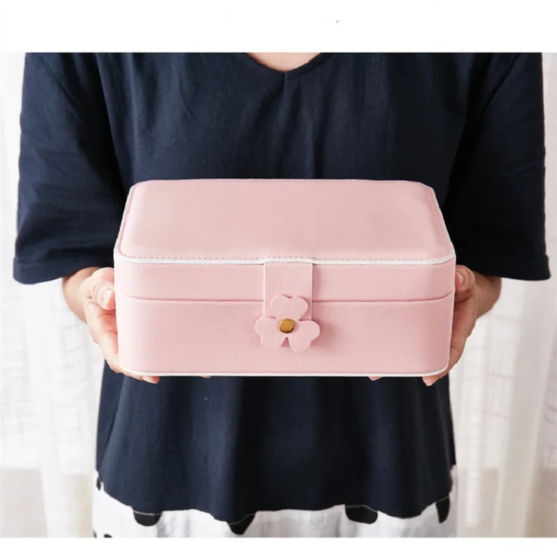 Новинка 2020 двухслойная шкатулка из искусственной кожи большая емкость кольцевые