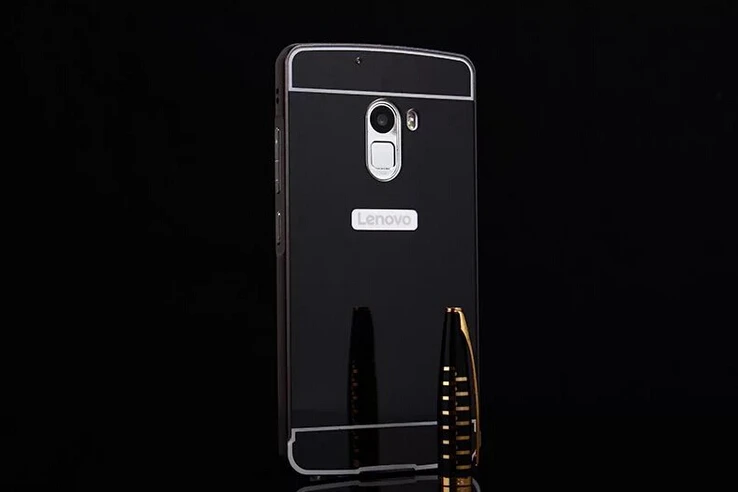 black Для Fundas lenovo K3 K4 K5 NOTE S850 P70 S90 Z90 vibe P2 K6 Note Case Hybird зеркальный металлический алюминиевый каркас Золотой металлизированный чехол для телефона - Цвет: black
