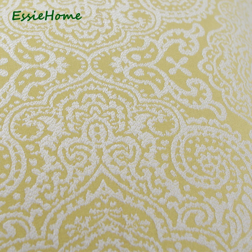 ESSIE HOME Chinese Pattern Yellow White Pillow Case Cushion Cover Jacquard Light With Piping Edge | Дом и сад