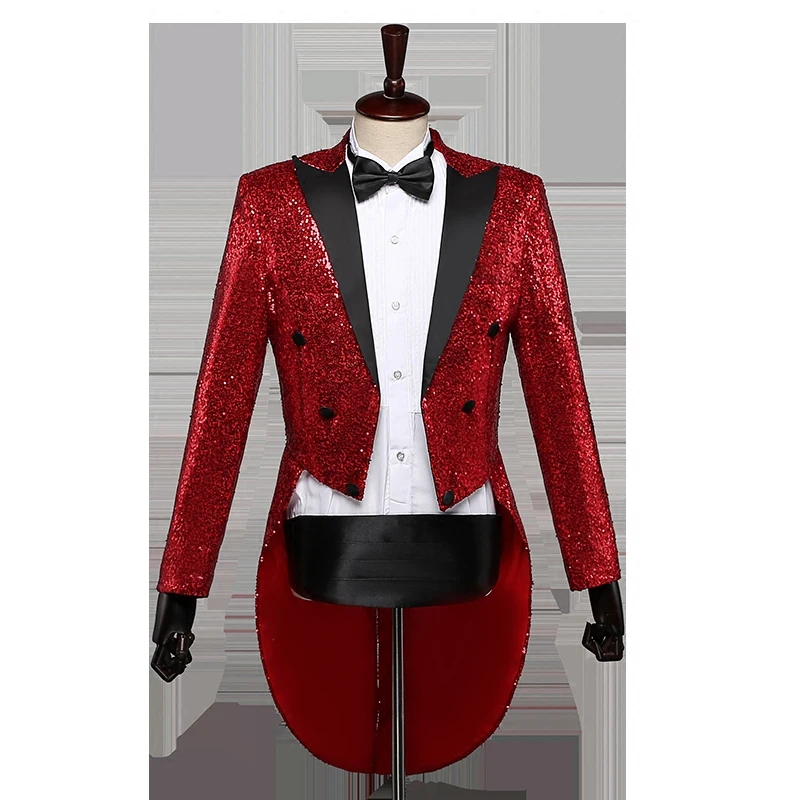 Смокинги с блестками для мужчин мужская куртка выступлений в ночном