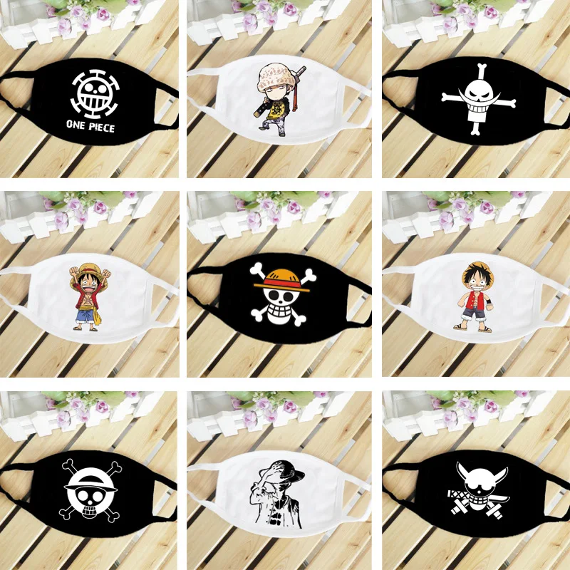 One piece Череп Луффи Ло соломенная шляпа аниме рот маска для лица Пылезащитная дышащая женская мужская хлопковая маска для верховой езды модные аксессуары