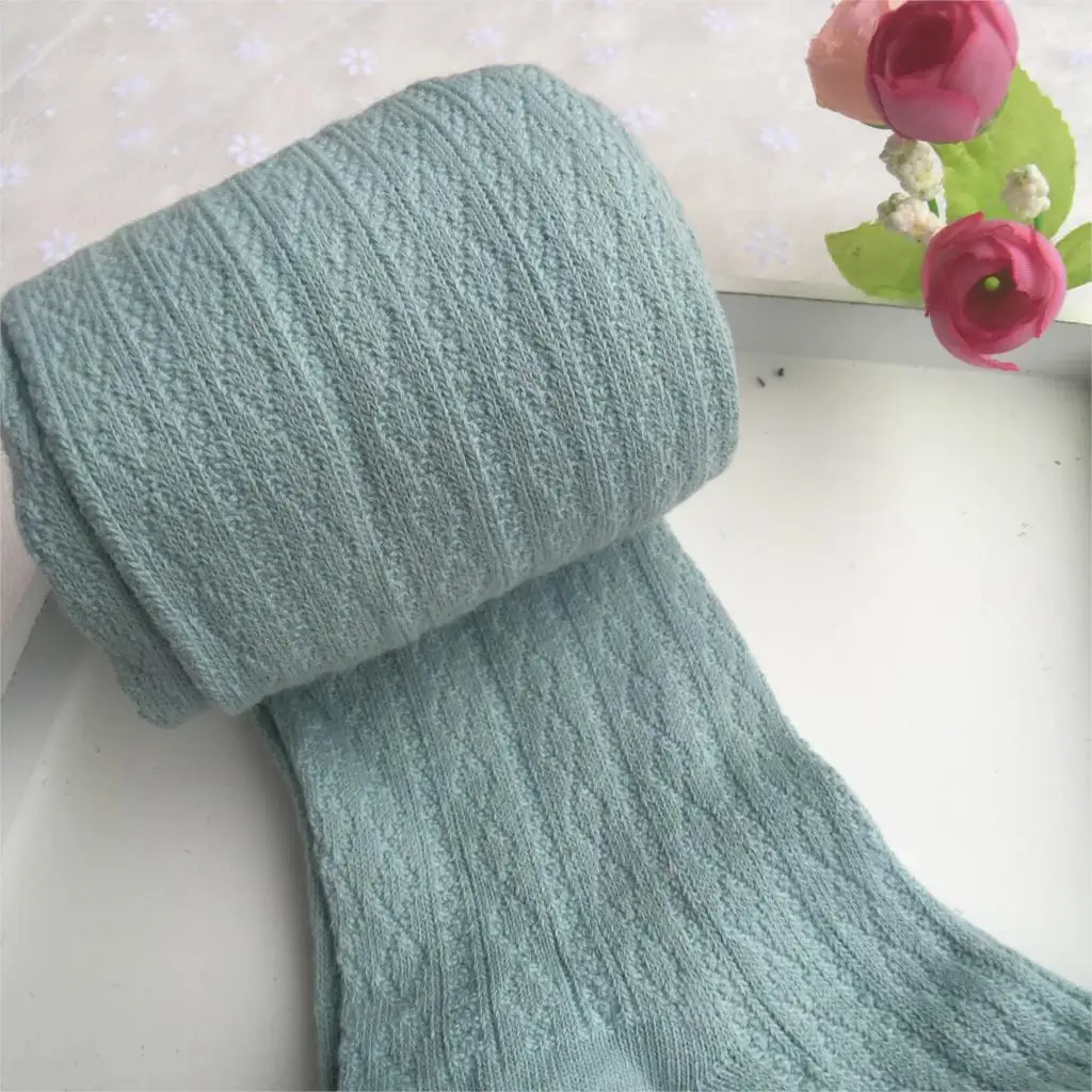 light blue Осенне-зимние колготки для девочек, чулки, плотные детские теплые чулки, хлопковые тонкие колготки ярких цветов для детей 2-10 лет - Цвет: light blue