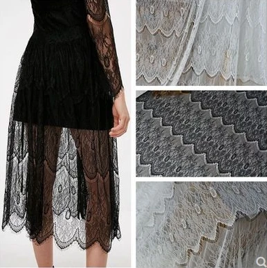 

150CM Wide Beautiful Soft Texture Eeyelash Lace Fabric Wedding veil Stitching Home Curtain Decoration Accessories