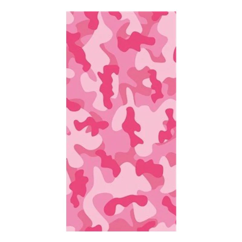 Пляжное легкое полотенце с камуфляжным рисунком ярко-розовая черная камуфляжная