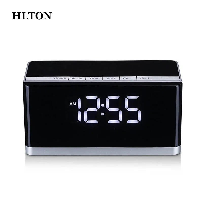 HLTON Портативный беспроводной Bluetooth динамик светодиодный дисплей времени