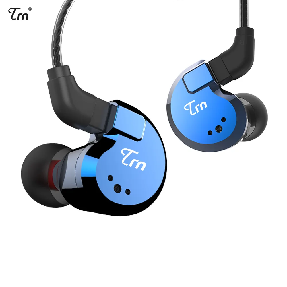blue no mic AK TRN V80 2BA+ 2DD Гибридный Металлический наушник в ухо IEM HIFI DJ монитор для бега спортивные наушники ушные наушники гарнитура наушники Im2/IM1 X6 - Цвет: blue no mic