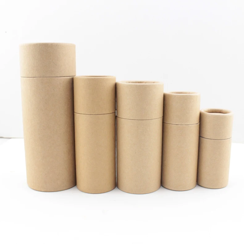 Kraft paper 100x10/20/30/50/100 мл масло коробка для бутылок крафт бумажные тубусы упаковочные коробки флакон-капельница бутылка круглая картонная губная помада коробка для парфюма - Цвет: Kraft paper