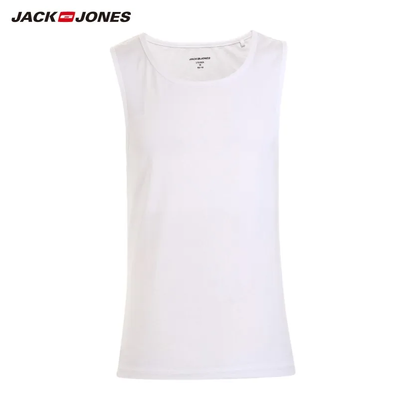 JackJones Мужская эластичная хлопковая Футболка вязаная майка с бретельками одежда для отдыха Домашняя одежда футболка мужская одежда E | 219191501