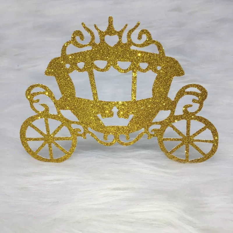 Princess car От одного до четырех, 8 шт./партия, украшение для торта в виде замка, машины, короны, принцессы, Комбинированная юбка ручной работы, Нарядное украшение для девочек на день рождения, вечерние украшения, поставка - Цвет: Princess car