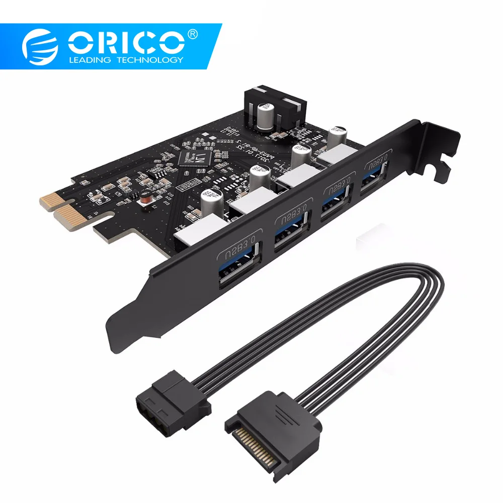 ORICO PVU3-4P настольный компьютер с чипсетом VLI 4 порта USB 3,0 PCI карта