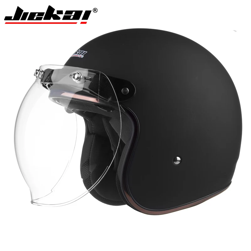 Мотоциклетный полудеревенский шлем JIEKAI черный солнцезащитный козырек шлемы для