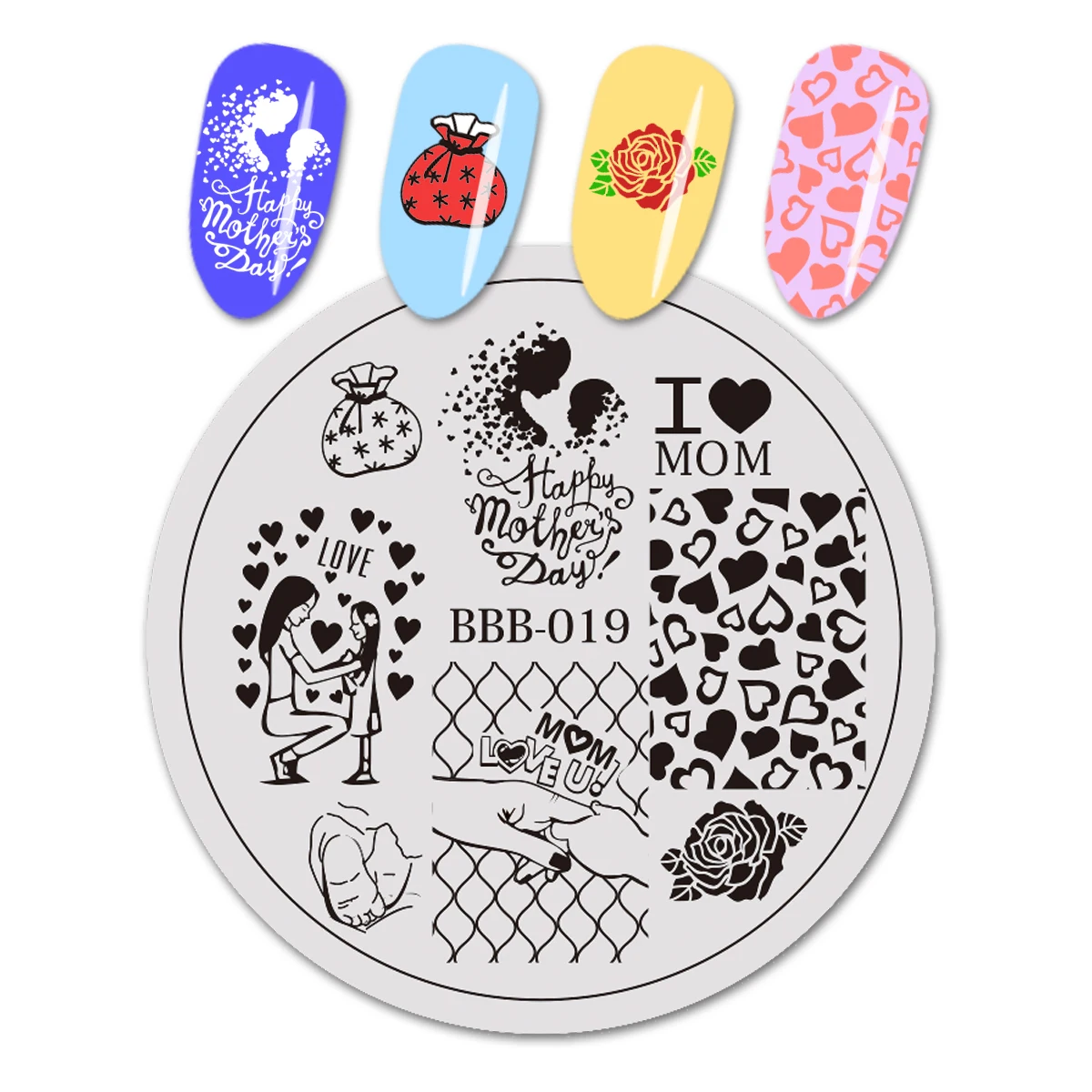 R-019 1 шт. BeautyBigBang 6*6 см квадратные пластины для штамповки ногтей летние мороженое шаблон для стемпинга для нейл-арта пластина изображения XL-027 - Цвет: R-019