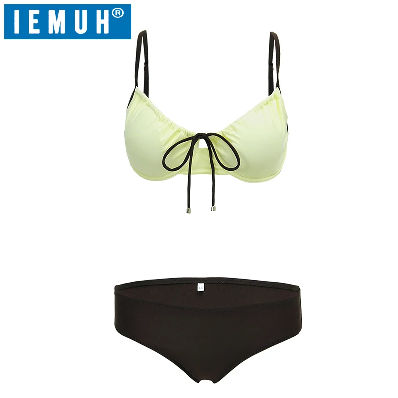 Iemuh новый сексуальный середины талии Трусики бикини Для женщин Плавание костюм