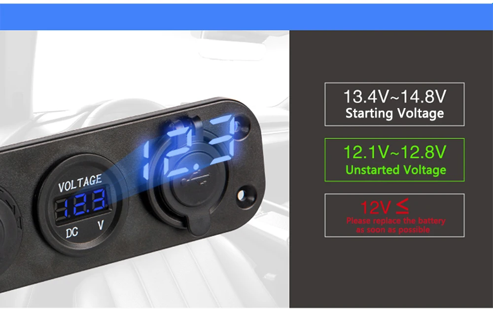 Новинка, 2 шт., зарядное устройство с двумя usb-разъемами, 5 В, 2,1 А+ светодиодный вольтметр+ тумблер ВКЛ-ВЫКЛ, 4 в 1, многопортовое USB Автомобильное зарядное устройство для телефона