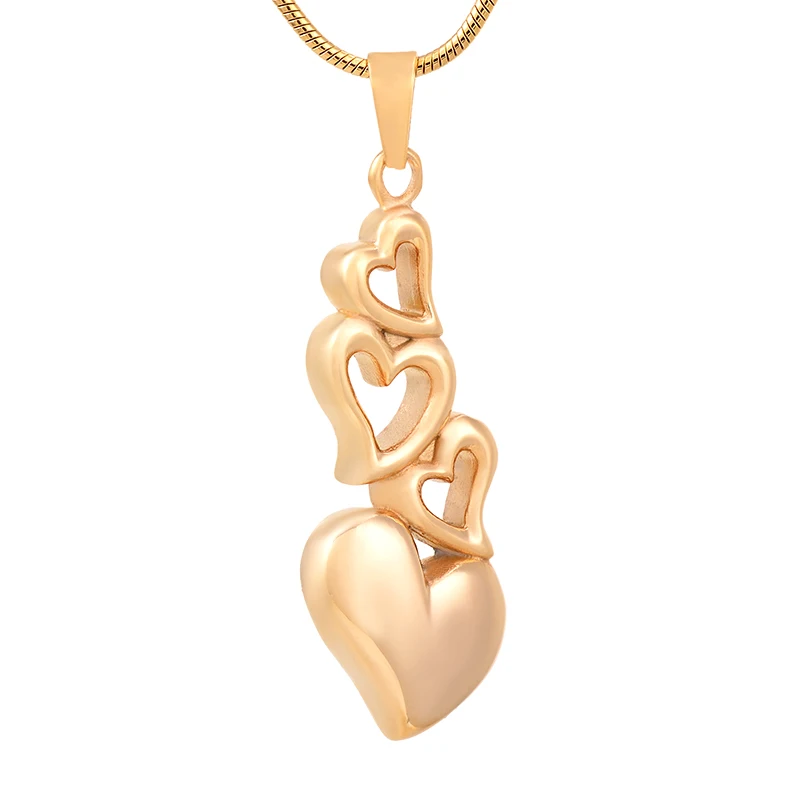 

ILJ9776 Black, Pink and Gold Ashes Urn Stainless Steel Cremation Pendant Funeral Jewelry Keepsake for Animal/ Human