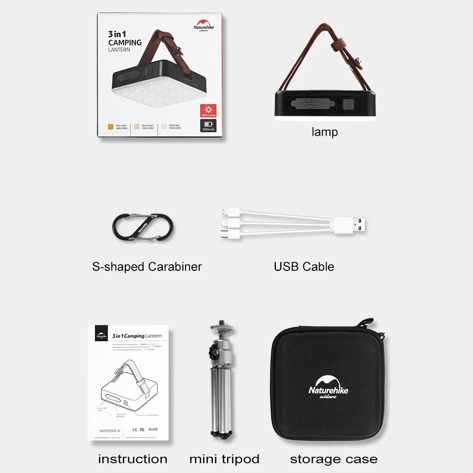 Перезаряжаемый светодиодный фонарь для кемпинга лампа палатки с мини штативом