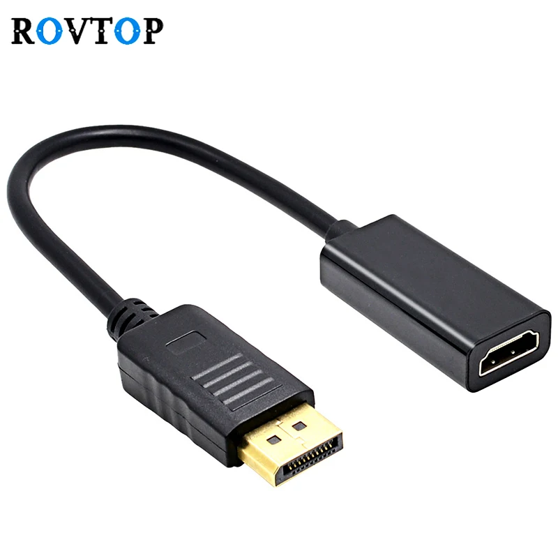 Rovtop Адаптер DP к HDMI Дисплей порт HDTV Кабель адаптер HD1080P конвертер Папа мама для