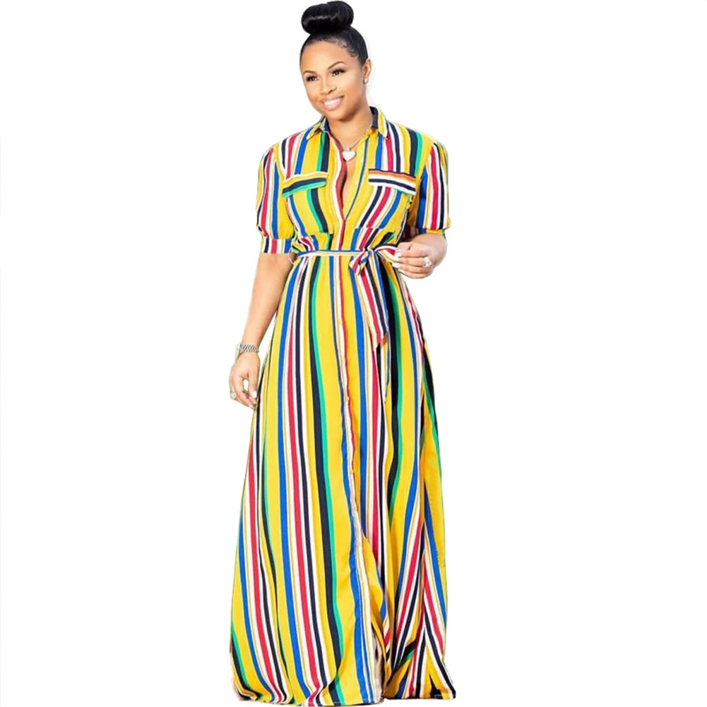 Для женщин платье рубашка пуговицы спереди Повседневное с длинными Fabala