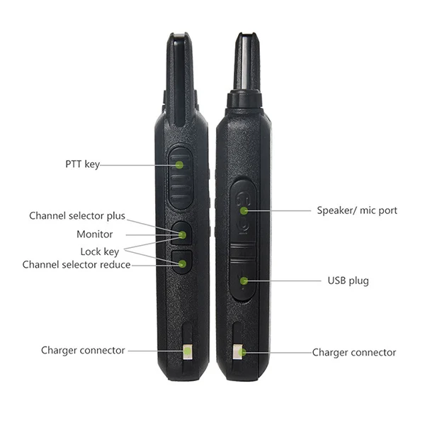 Ультратонкая Гарнитура Walkie Talkie профессиональная портативная рация большого