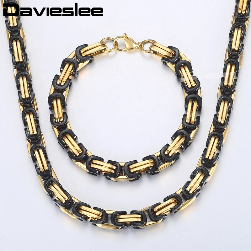 Ювелирный Комплект из колье и браслета нержавеющей стали 8 мм | Украшения