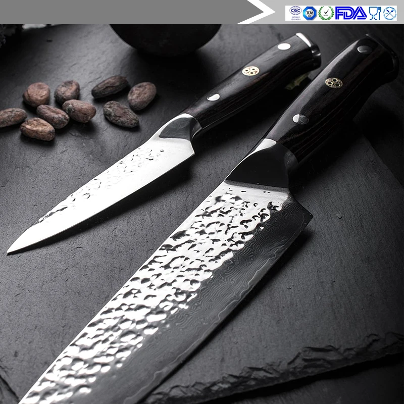 Кухня ножи 3 5 7 дюймов 67 слоев Дамаск Сталь Профессиональные Кухонные японский VG10