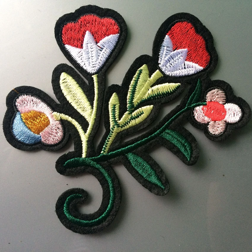 Модные Заплатки с цветами аппликация из растительной ткани логотипом значок для