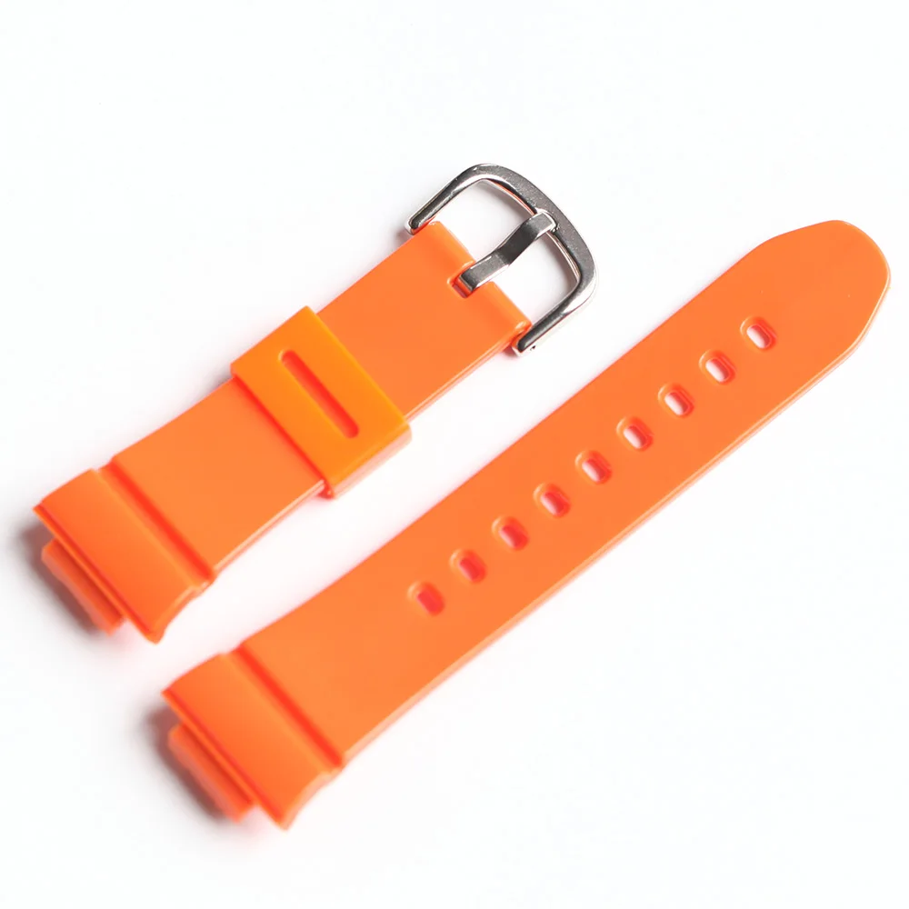 Силиконовые 14 мм ремешок для часов для CAISO BABY-G BA-111, BA-110, BA-120, BA-112 шок Для женщин браслет пояса пряжкой - Цвет ремешка: Оранжевый