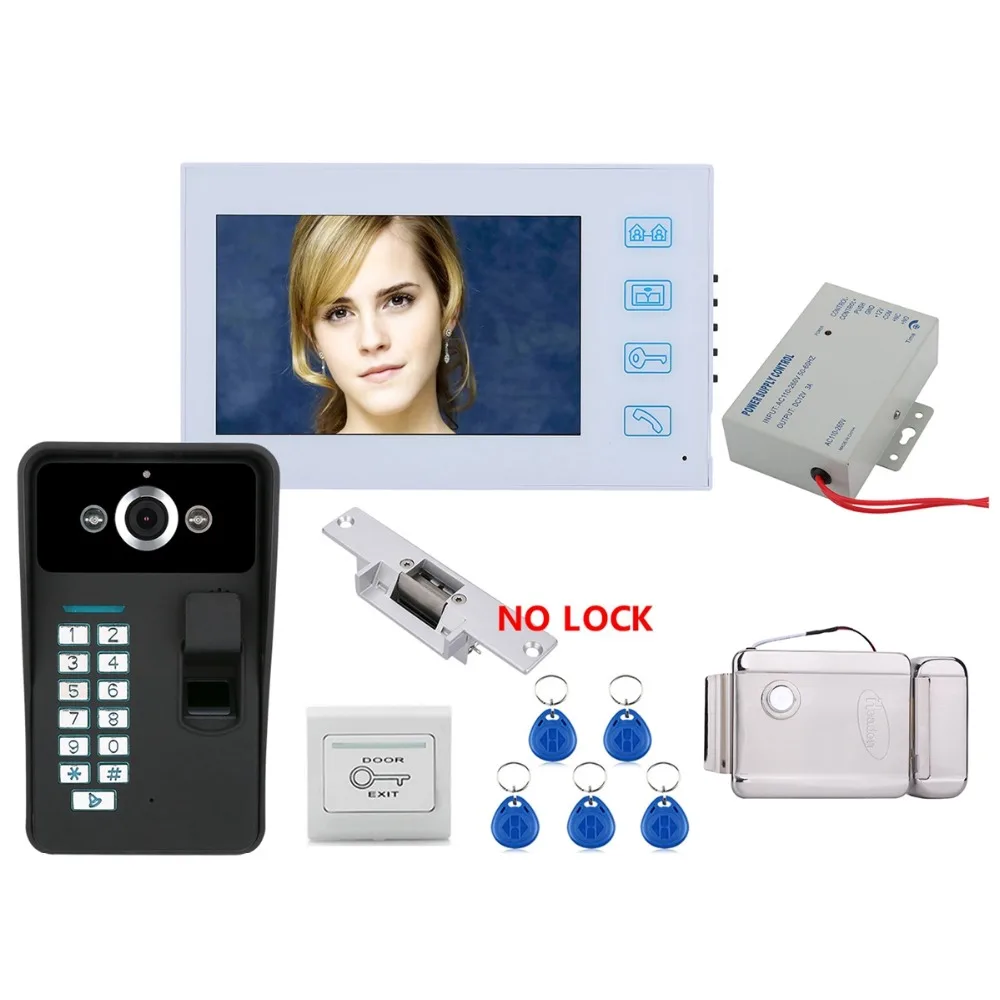Домашняя безопасность 7 &quotTFT Распознавание отпечатков пальцев RFID пароль